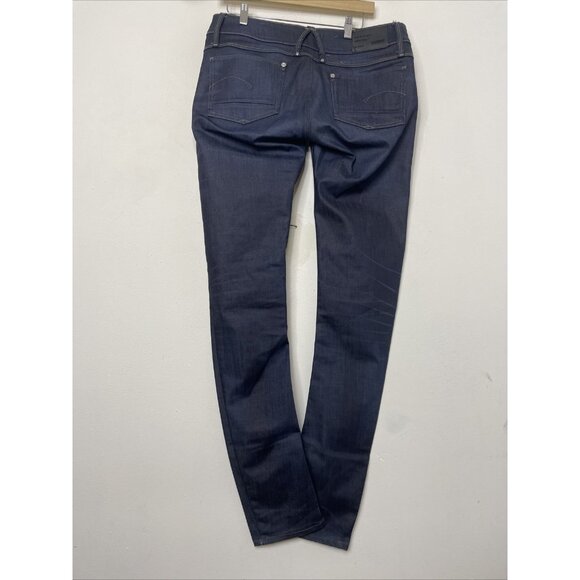 G Star Raw Woman 33x36 Lynn Skinny Dark Blue Denim Jeans - Picture 3 of 8